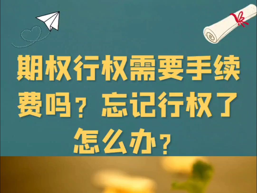 期权行权需要手续费吗?忘记行权了怎么办?哔哩哔哩bilibili