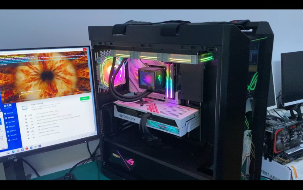 新到货一台华硕rog太阳神i7 13700kf 4080高端游戏主机