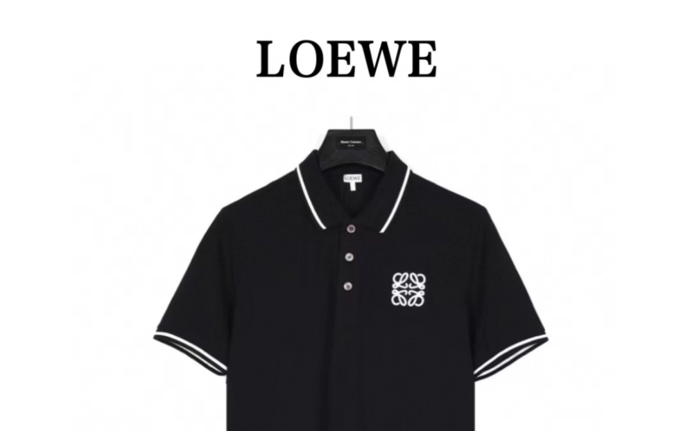 盘点一下高仿loewe罗意威23ss胸口刺绣logo短袖polo衫