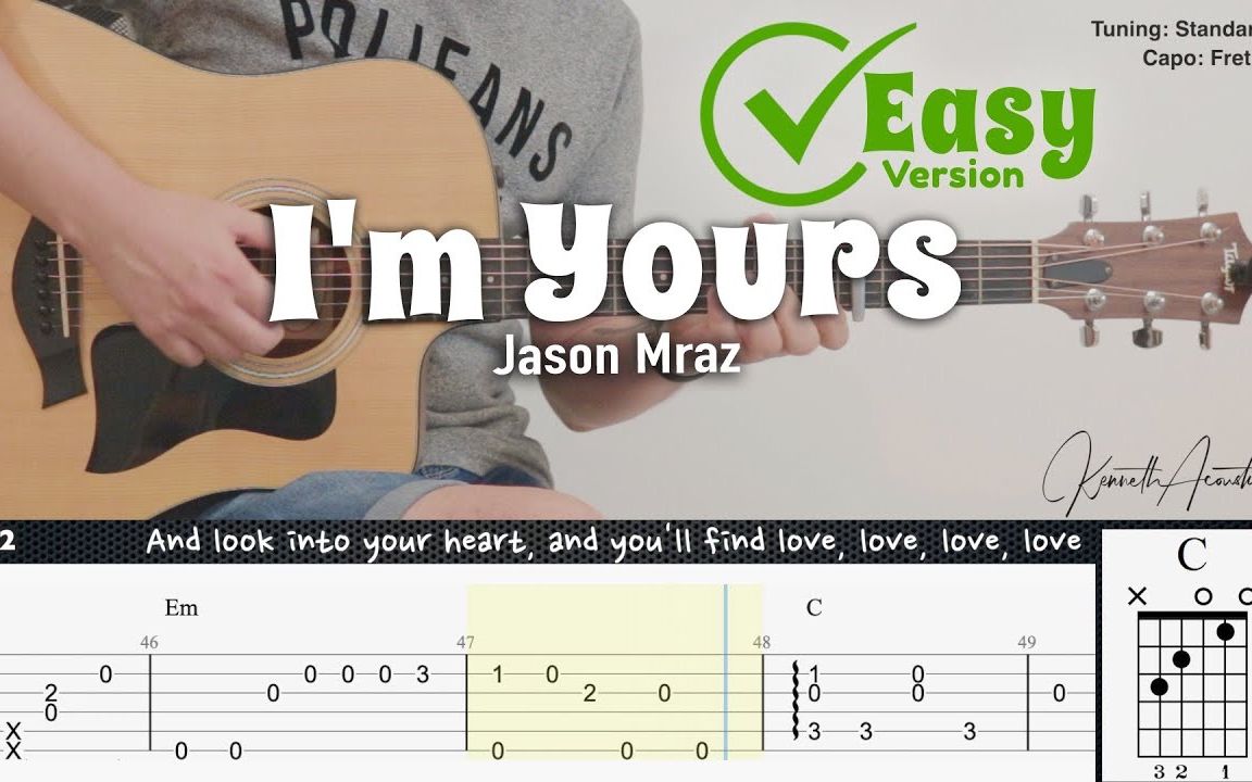 [图]【新手可学】心情良药《I'm yours》Jason Mraz 【附谱】