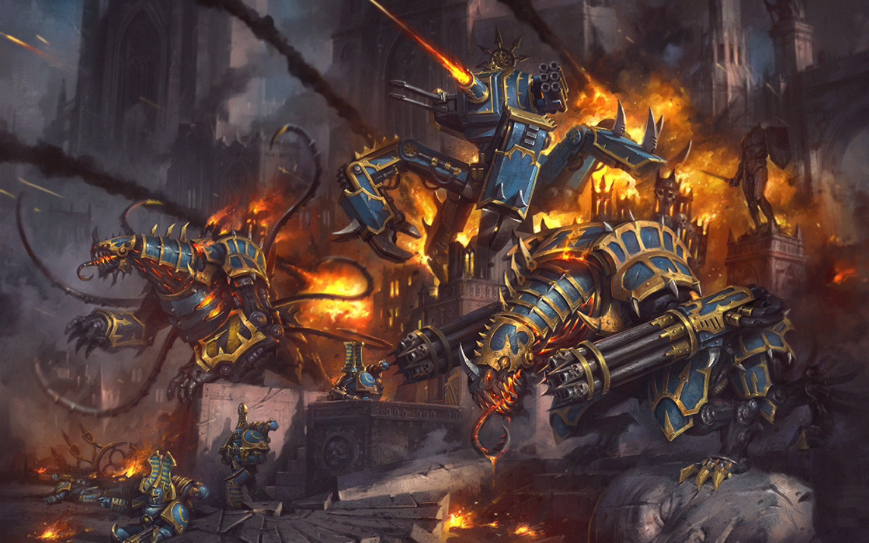 战锤40k恶魔引擎艺术图