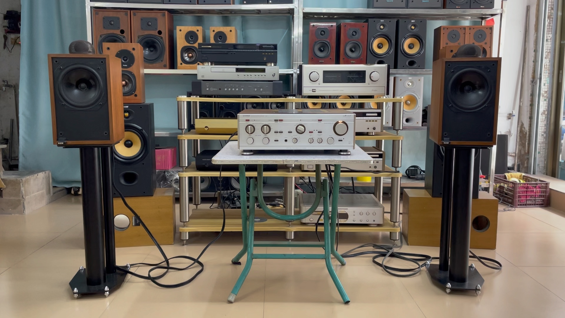 日本力士l510甲类功放推推英国宝华dm17书架音箱