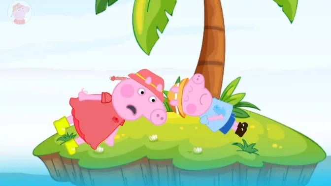 小猪佩奇被龙卷风带去荒岛