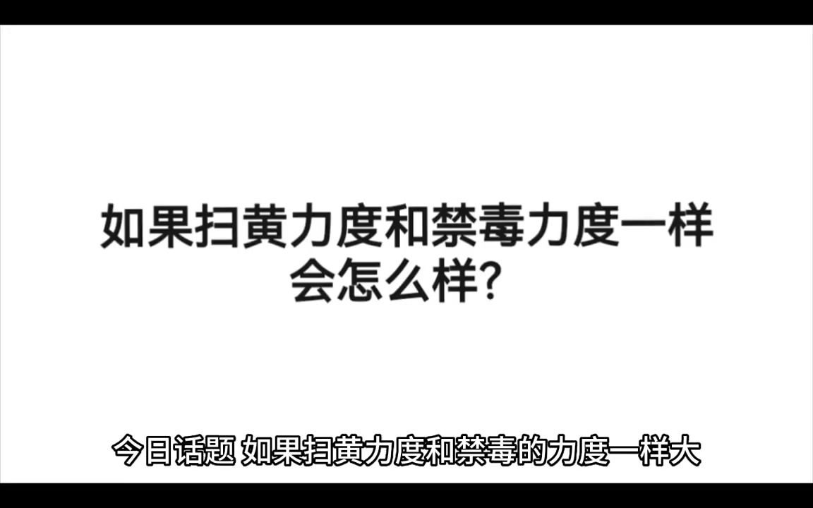 如果扫黄力度和禁毒力度一样会怎么样?哔哩哔哩bilibili