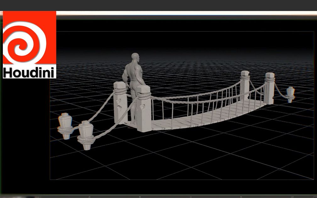 (免费下载原文件)Houdini 18 制作绳索桥哔哩哔哩bilibili