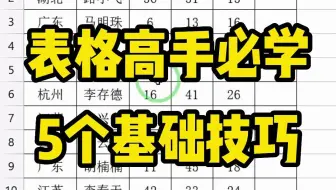 表格高手必学5个基础技巧
