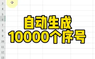 Download Video: Excel自动生成1万个序号