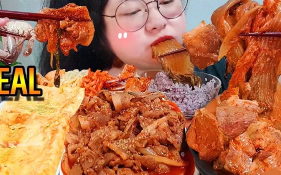 79baebely79胖胖姐吃播韩国家常菜泡菜炖肉汤辣炒