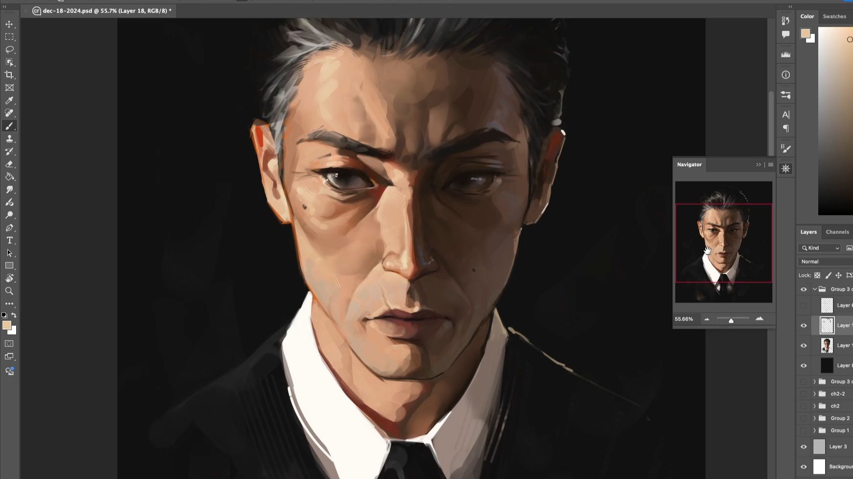 【Photoshop】面部研究——过程视频 前30分钟是热身练习，后面部分是山姆的肖像绘制 :) from SamDoesArts
