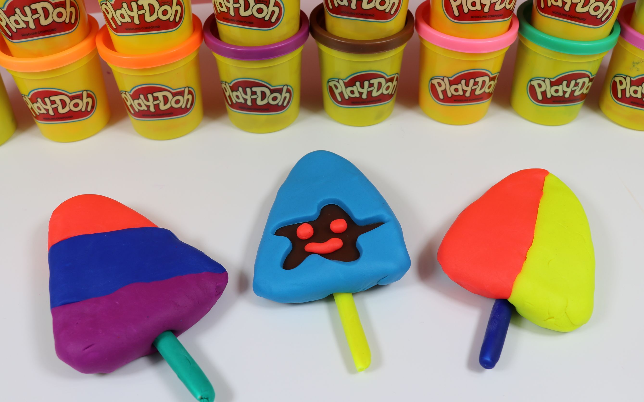 彩泥粘土冰棒制作手工玩具