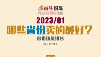 【花生说车】2023年1月 哪个省份卖的最好？