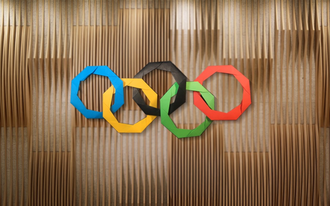 奥运五环折纸图片