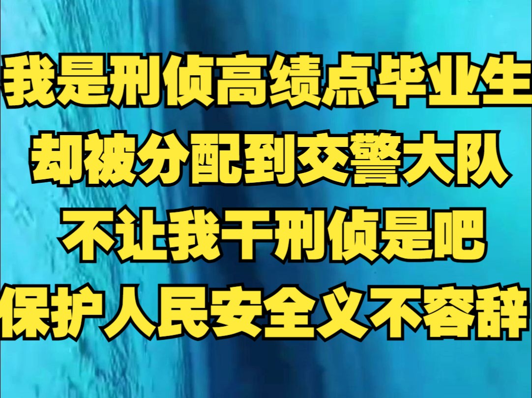 我是刑侦专业全优满分的毕业生,却被分配到了交警大队,不让我干刑侦是吧,保护人民财产安全无义不容辞哔哩哔哩bilibili