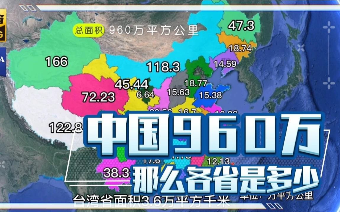 中国面积960万平方公里,那么各省都是多少?你知道吗?哔哩哔哩bilibili