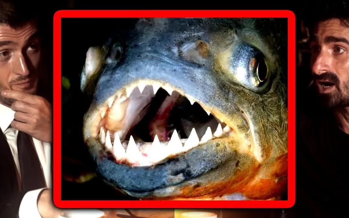 食人鱼袭击了小鳄鱼|paul rosolie 和 lex fridman