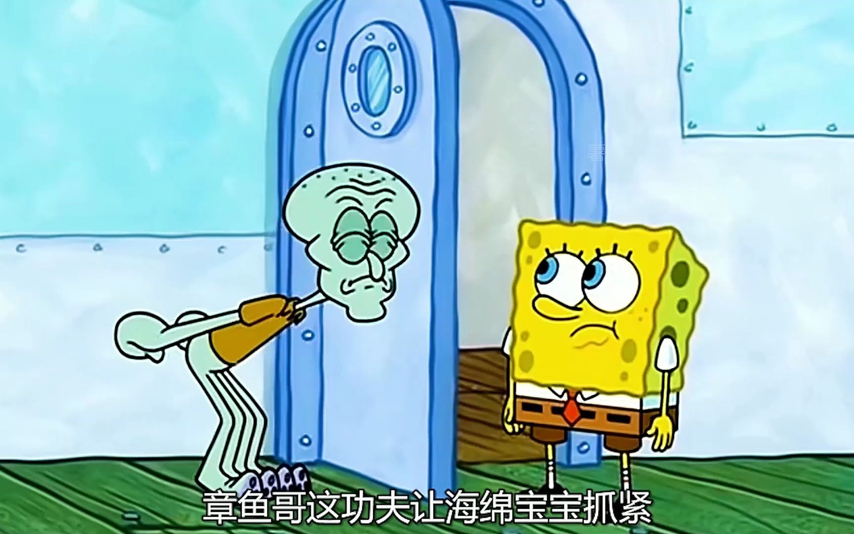 海绵宝宝:章鱼哥变成肌肉型男,成为比奇堡第一美男