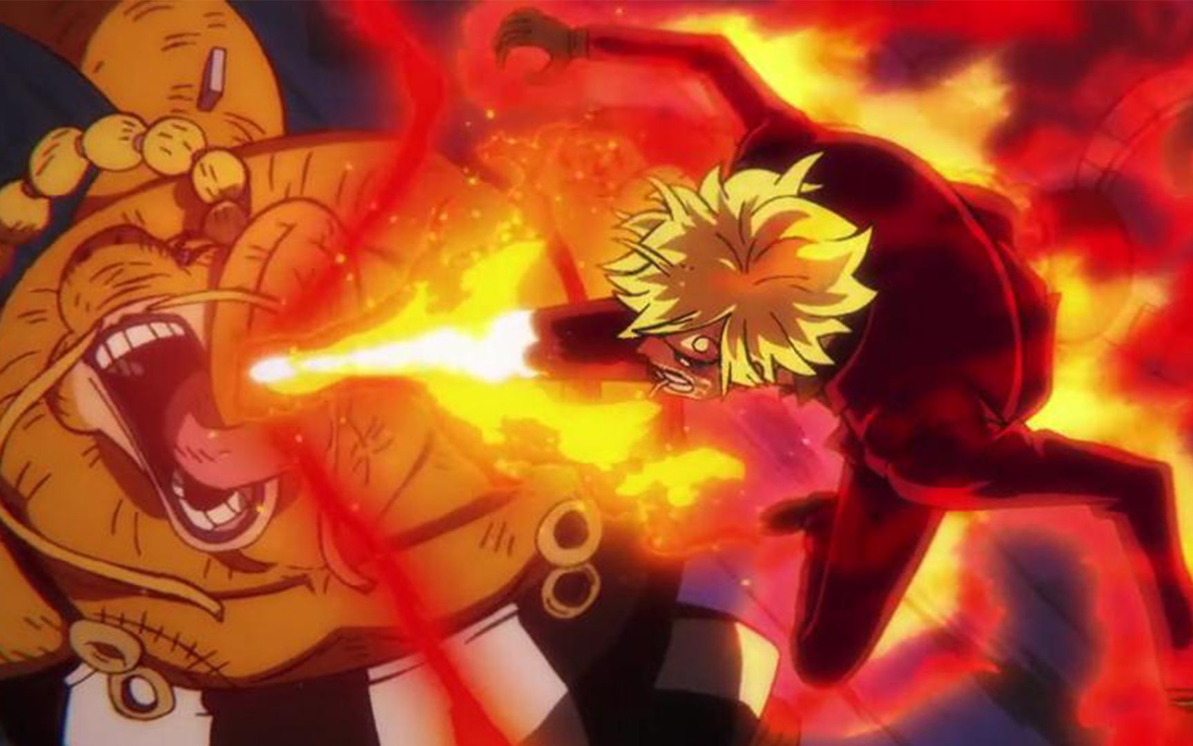 海贼王1057集完整解说:告别杰尔马科技,山治爆发怒踢奎因