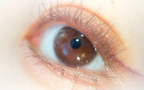 99rmb两幅! 星星印花美瞳 棕色美瞳 平价学生党美瞳 漫画眼