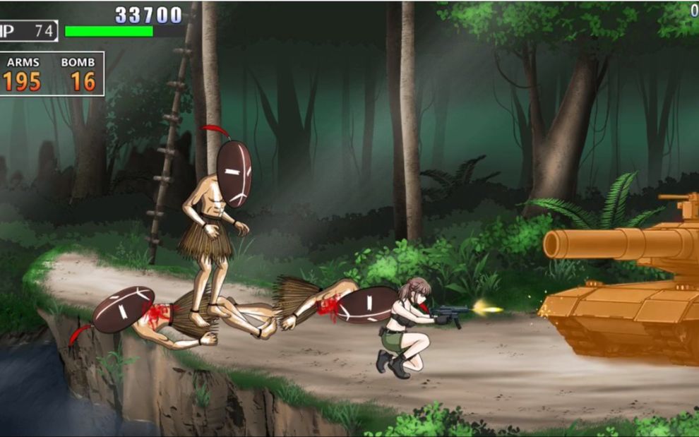 [1027新作act横版动作射击]metal breaker~h合金弹头 女主西瓜肚产卵