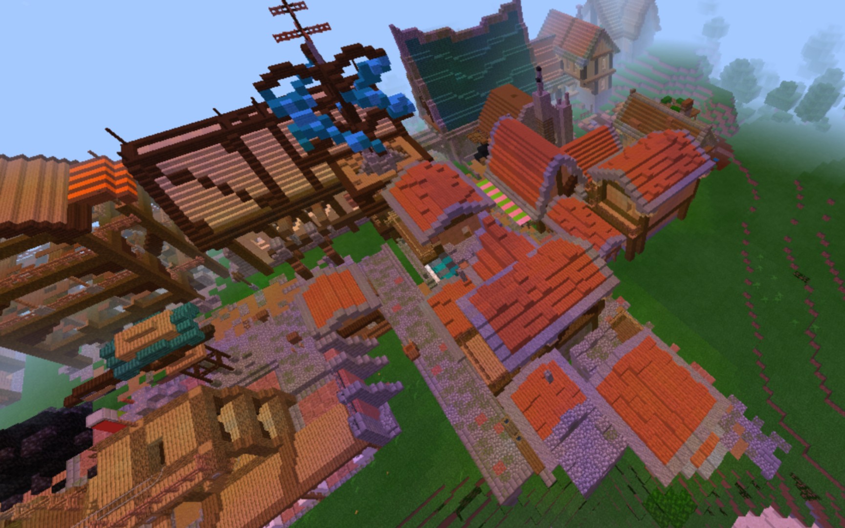 我的世界租赁服枭虚的雨林新手村建造实况第八期——居民区,便利店