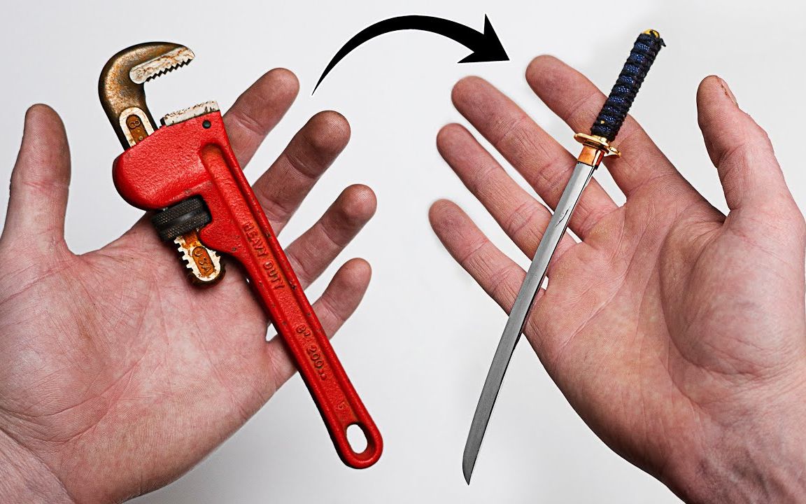 【手工】小扳手制作迷你武士刀 / faraway forge_哔哩哔哩_bilibili