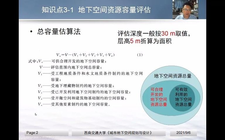 城市地下空间规划与设计 知识点3.1 地下空间资源容量估算20210906蒋雅君哔哩哔哩bilibili