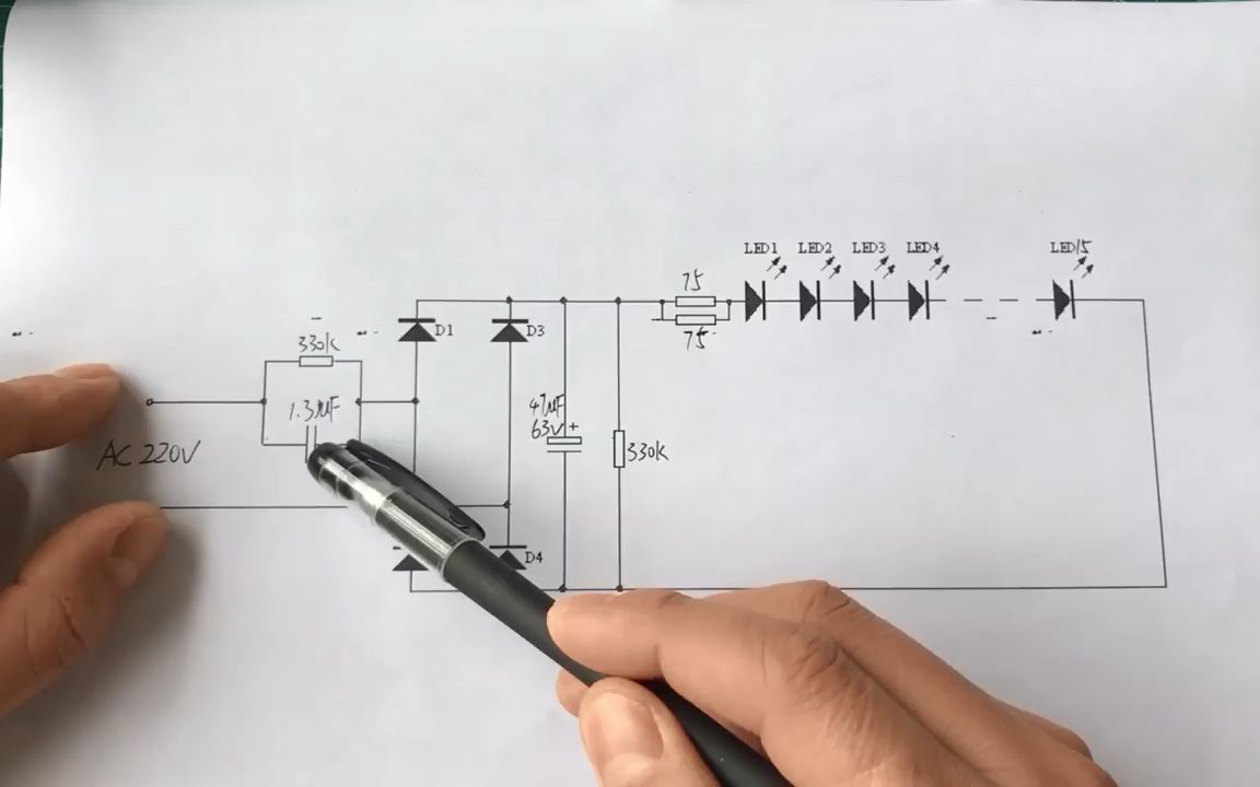 几块钱一个的LED节能灯坏了值得修吗?电容降压电路详解哔哩哔哩bilibili