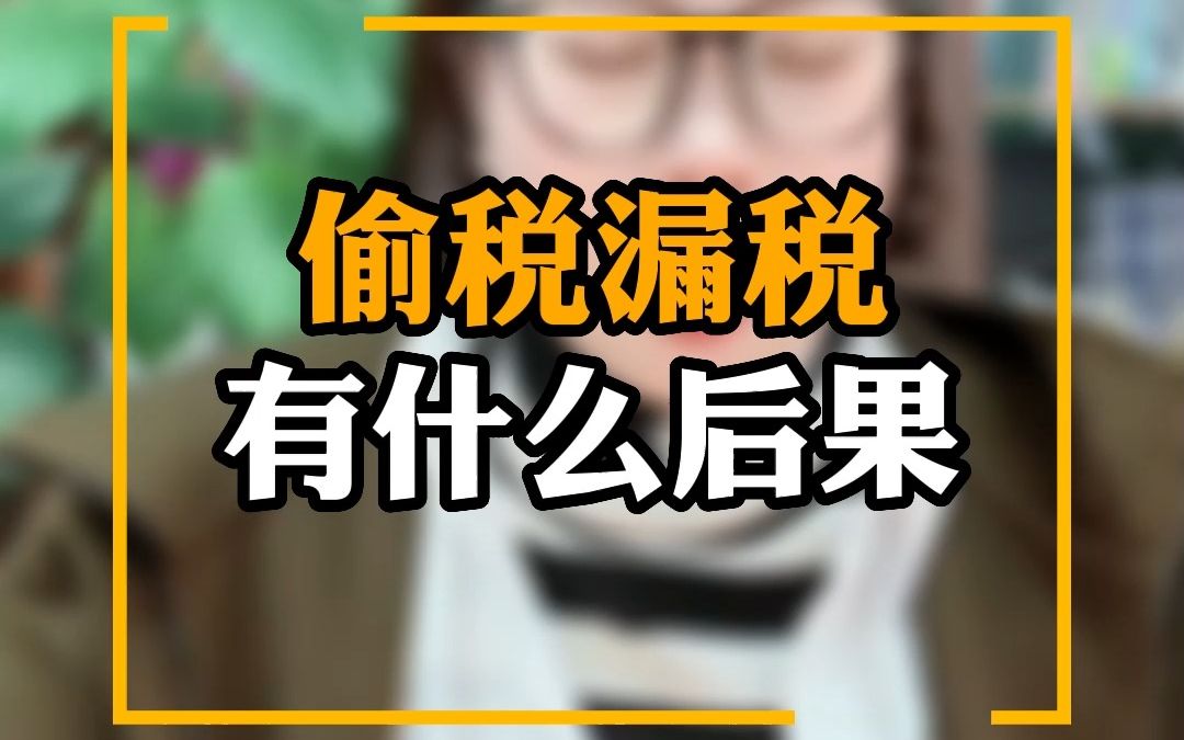 偷税漏税有什么后果哔哩哔哩bilibili