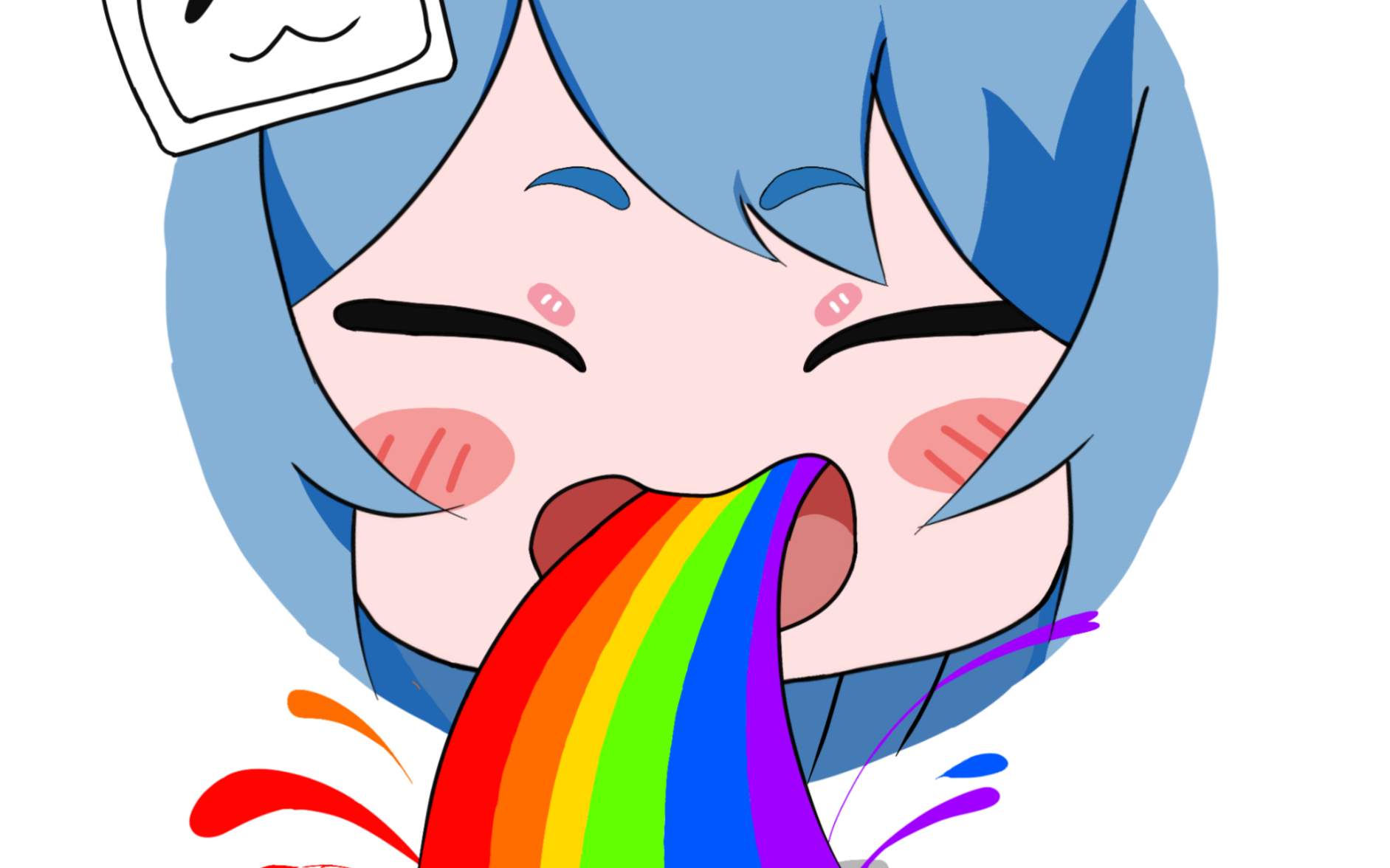 procreate画个值5b币的萌版b娘吐彩虹头像,日常第五画_哔哩哔哩_bili