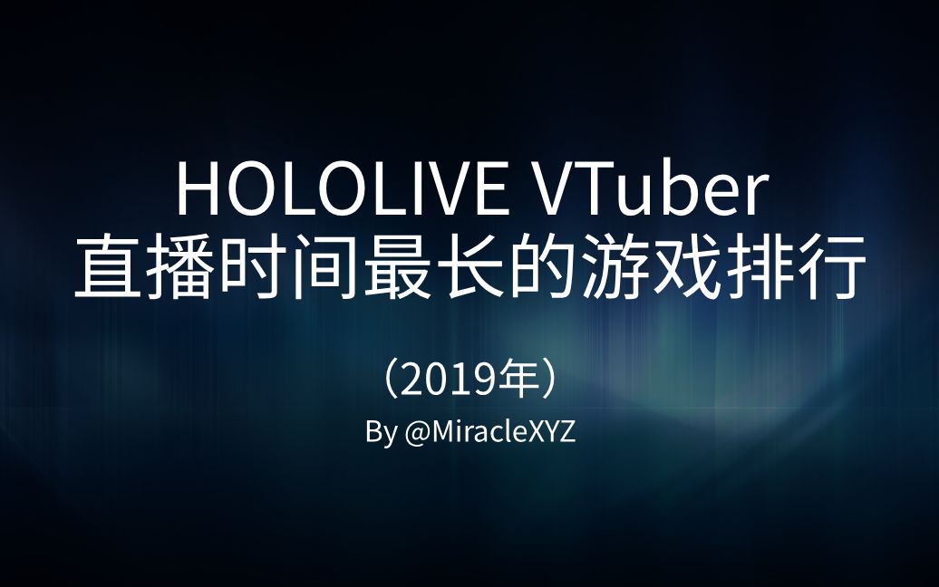 【VTuber】直播时间最长的游戏排行:第二期(HOLOLIVE)(2019)(不含B限)哔哩哔哩bilibili