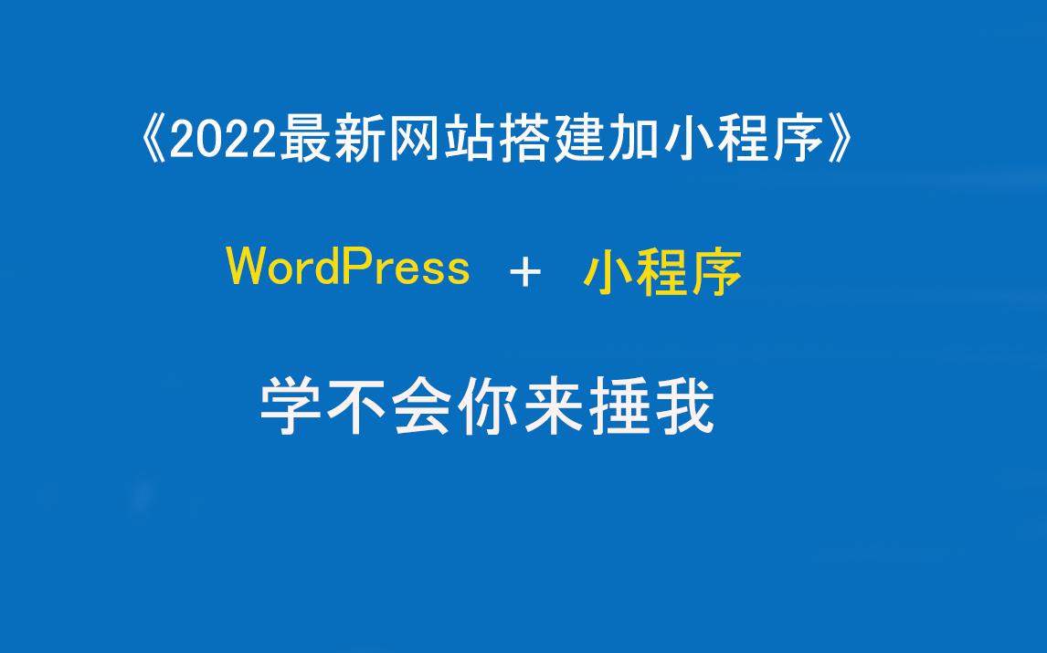 2022零基础搭建wordPress网站以及小程序:《第三节:网站程序安装》哔哩哔哩bilibili