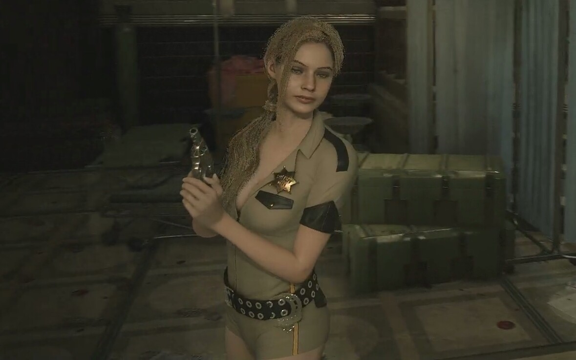 《生化危机2重制版》克莱尔去帽子性感警服mod欣赏