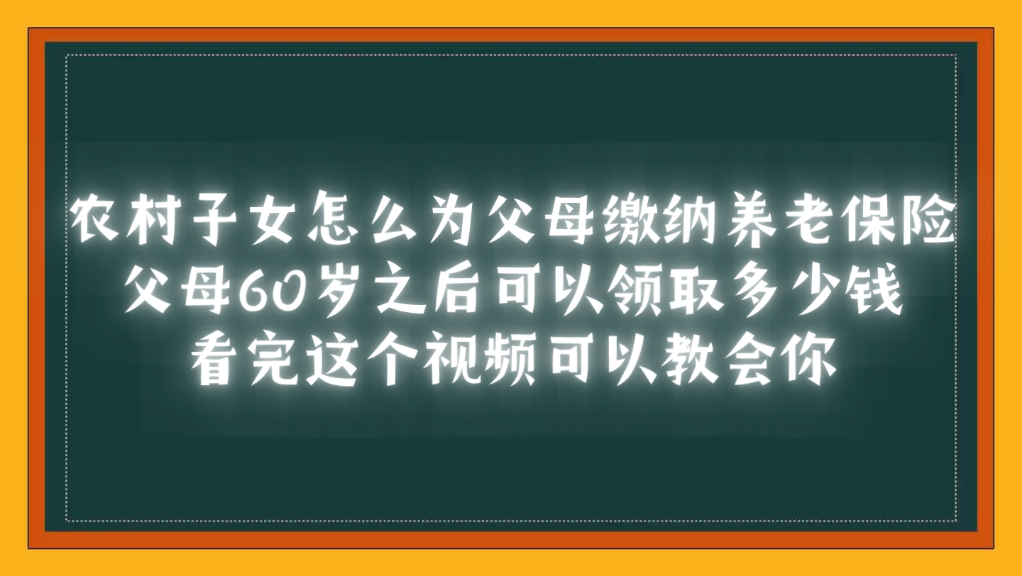 1分钟让你对城乡居民养老保险有一个了解哔哩哔哩bilibili