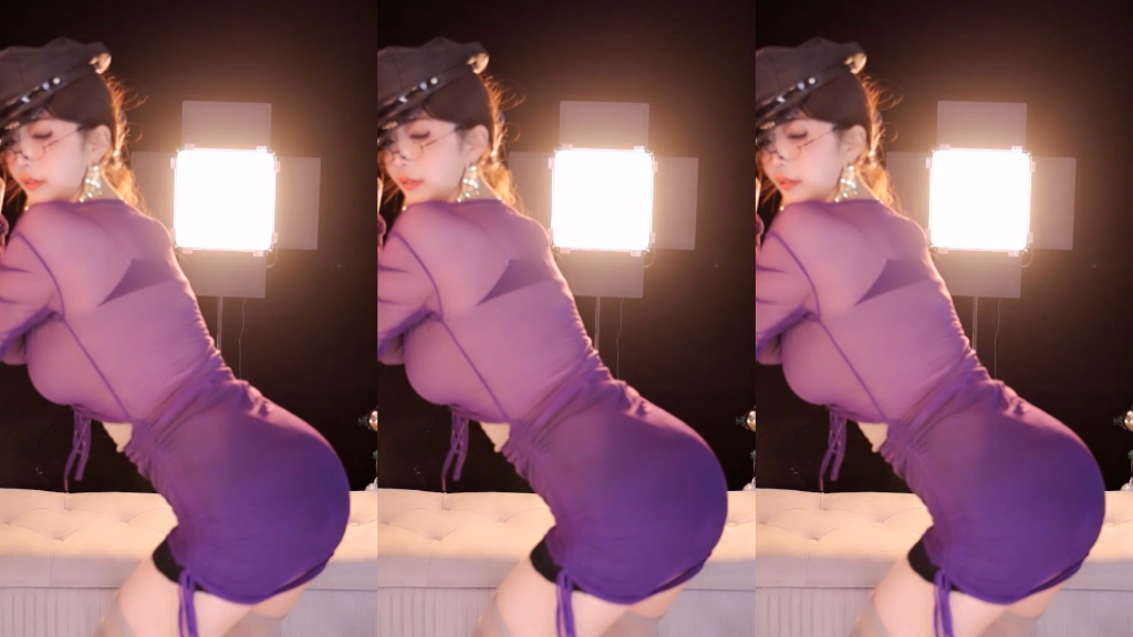 紫色蕾丝摩托摇