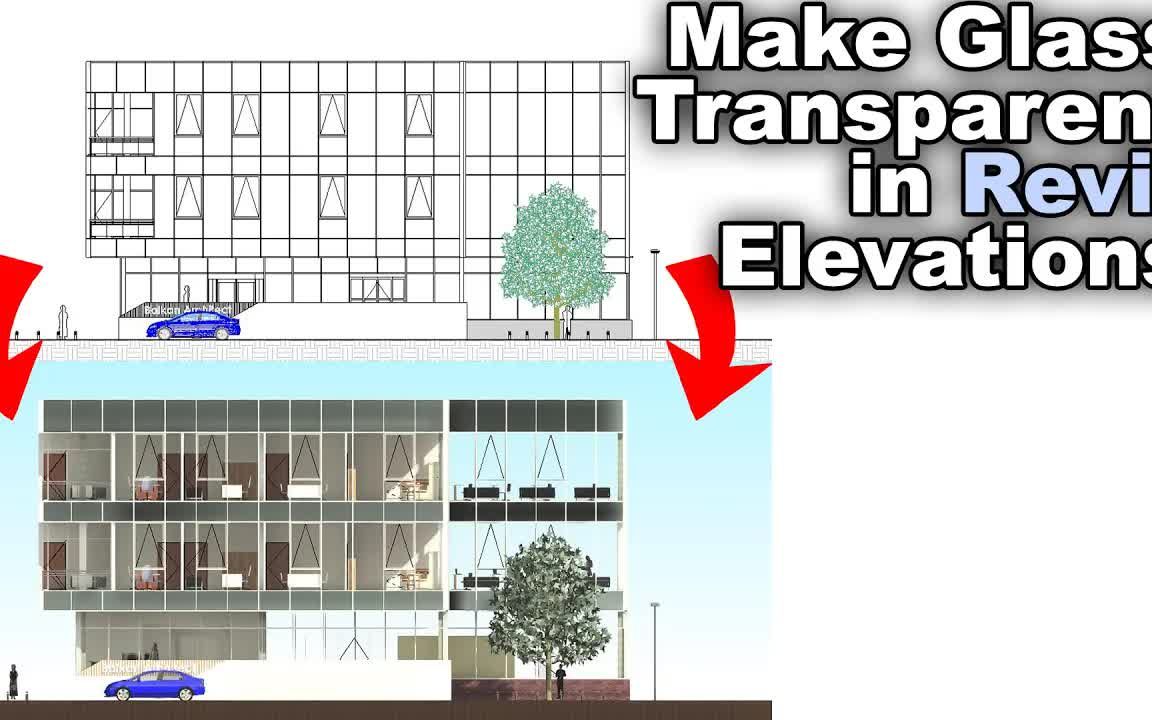 如何使建筑外立面呈现玻璃透明效果Revit 教程哔哩哔哩bilibili