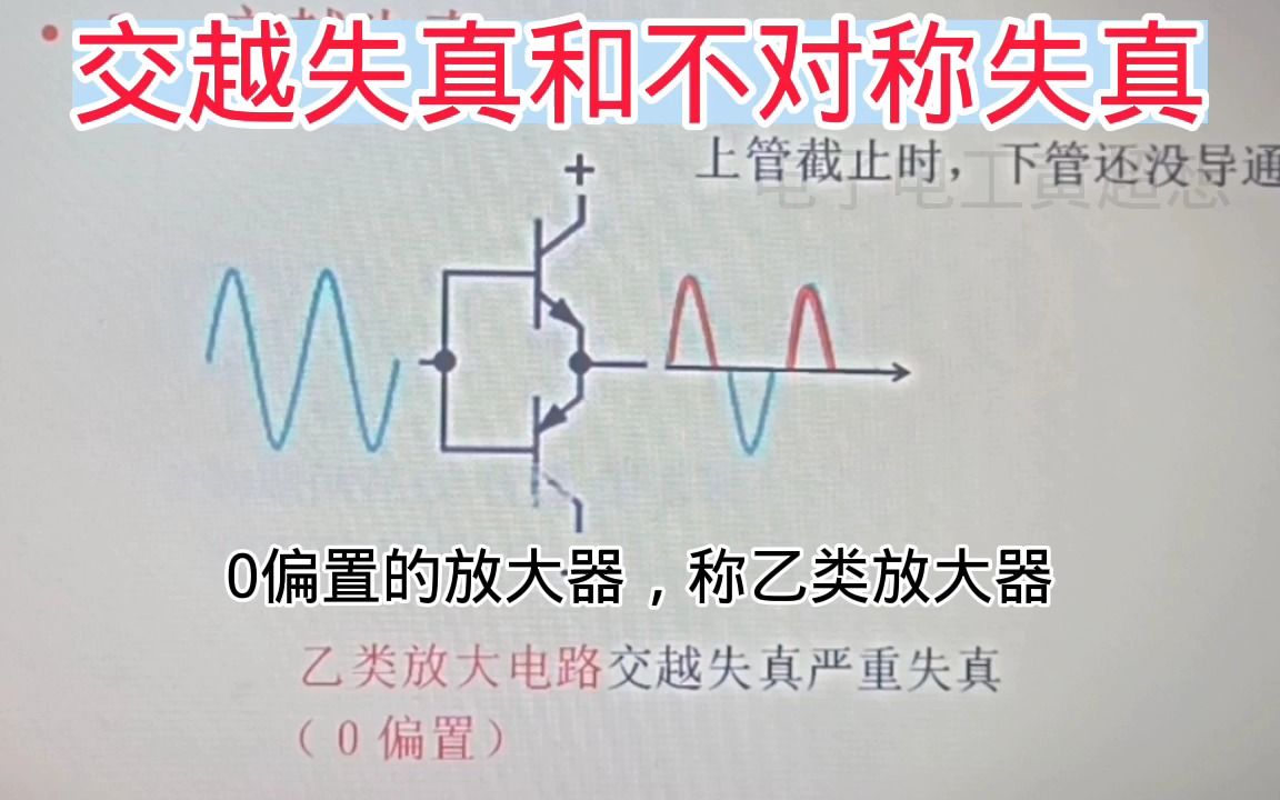 425交越失真和不对称失真,甲乙类放大电路的失真哔哩哔哩bilibili