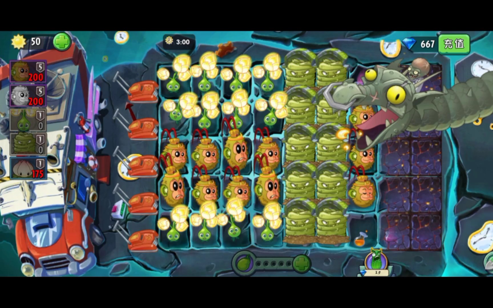 [植物大战僵尸2]满分通过潘妮追击中第三次挑战僵博