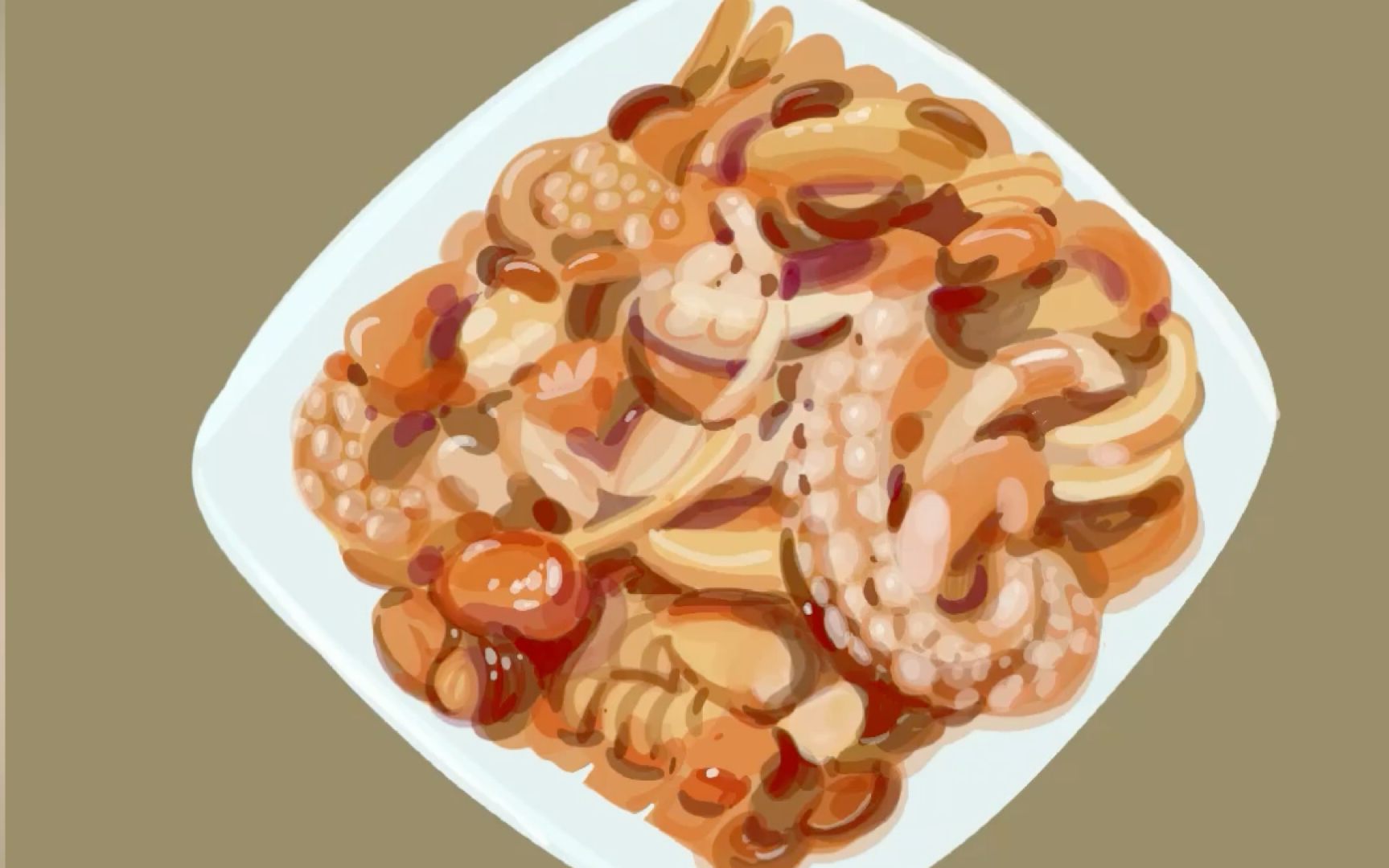 procreate速写天津美食 八珍豆腐