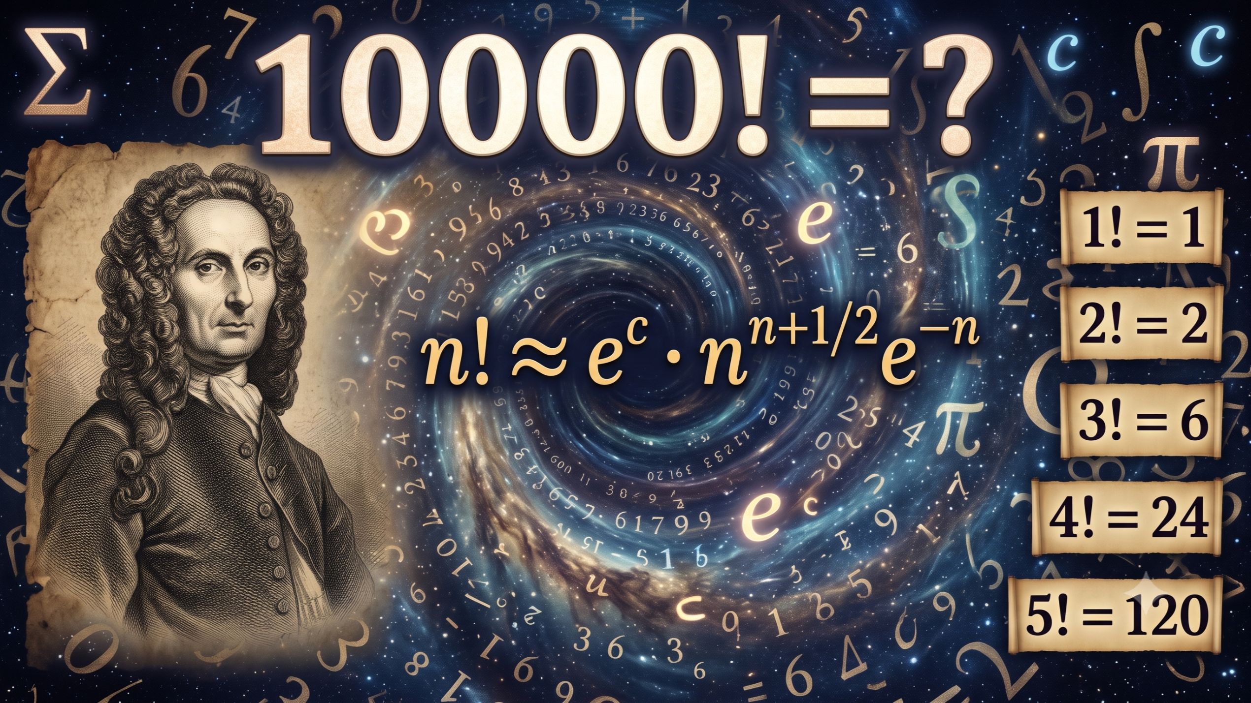 大数阶乘10000!=? 棣莫弗教你计算