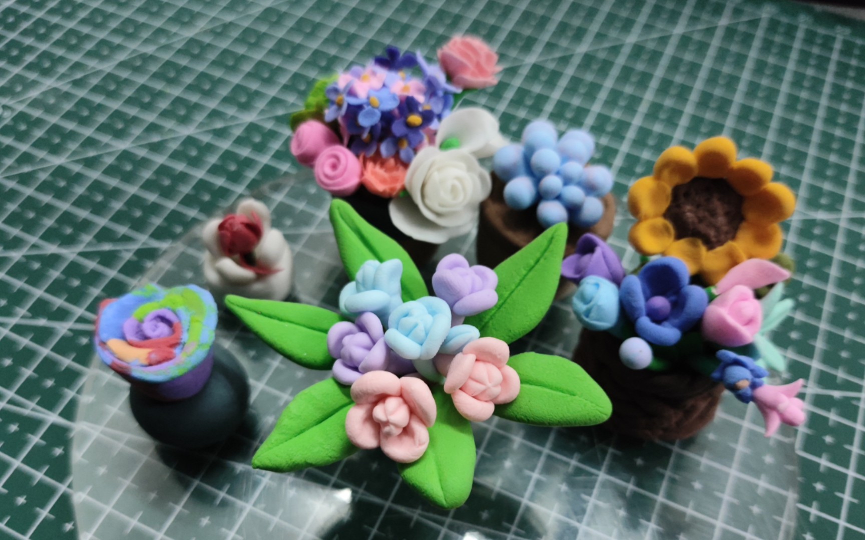 【超轻粘土】今天是可可爱爱的小花,吾的小花园攒起来啦