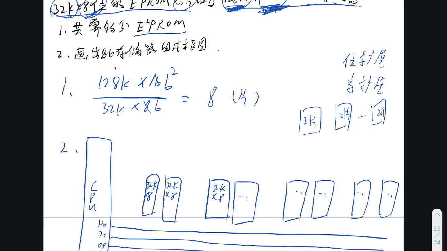 [图]计组期末考试 字位扩展存储器框图