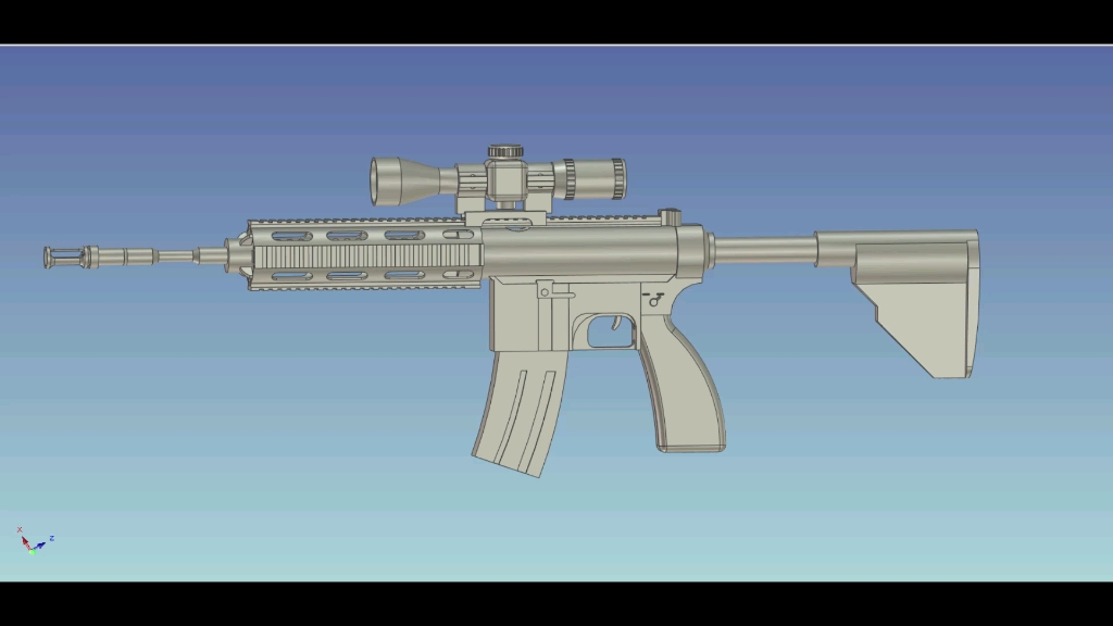 m416 3d建模-拉機柄