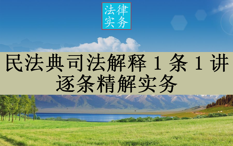 [图]杨立新 民法典司法解释1条1讲逐条精解实务