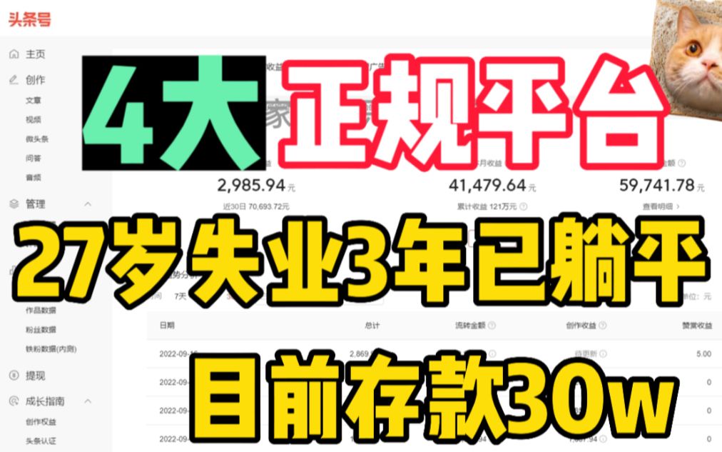 【最强兼职】4大正规平台,27岁失业3年已躺平,目前存款30w!哔哩哔哩bilibili