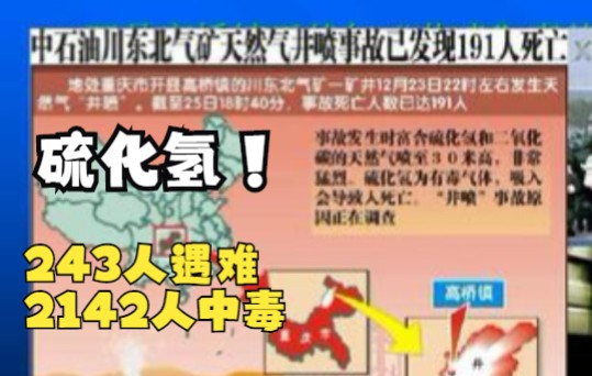 重庆开县“12.23特大井喷事件＂调查,243人遇难,2142人中毒哔哩哔哩bilibili