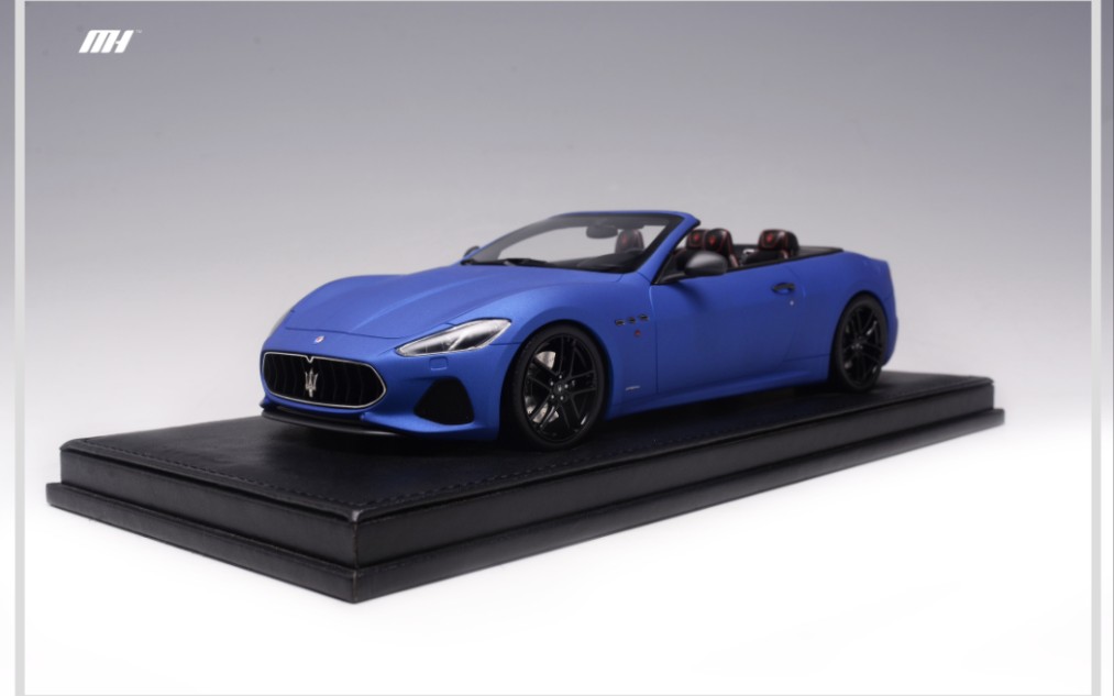 mh 玛莎拉蒂gt 2019 1/18敞篷 树脂汽车模型 哑蓝色