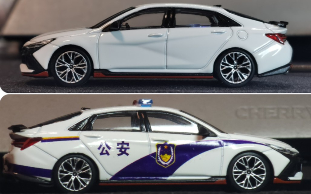 【模玩m&t】mini gt 1/64现代伊兰特n白车水贴改北京警车