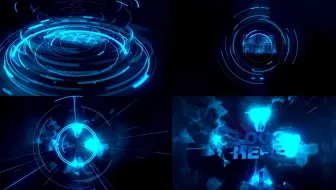 AE模板-震撼色彩炫酷光线光波和脉冲线条能量爆炸的高科技logo展示揭示特效动画元素 Hi-Tech Logo Reveal