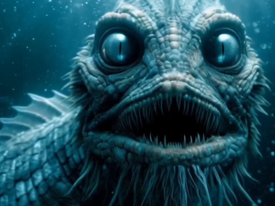 眼神交流? 海底神秘生物与人类互动!