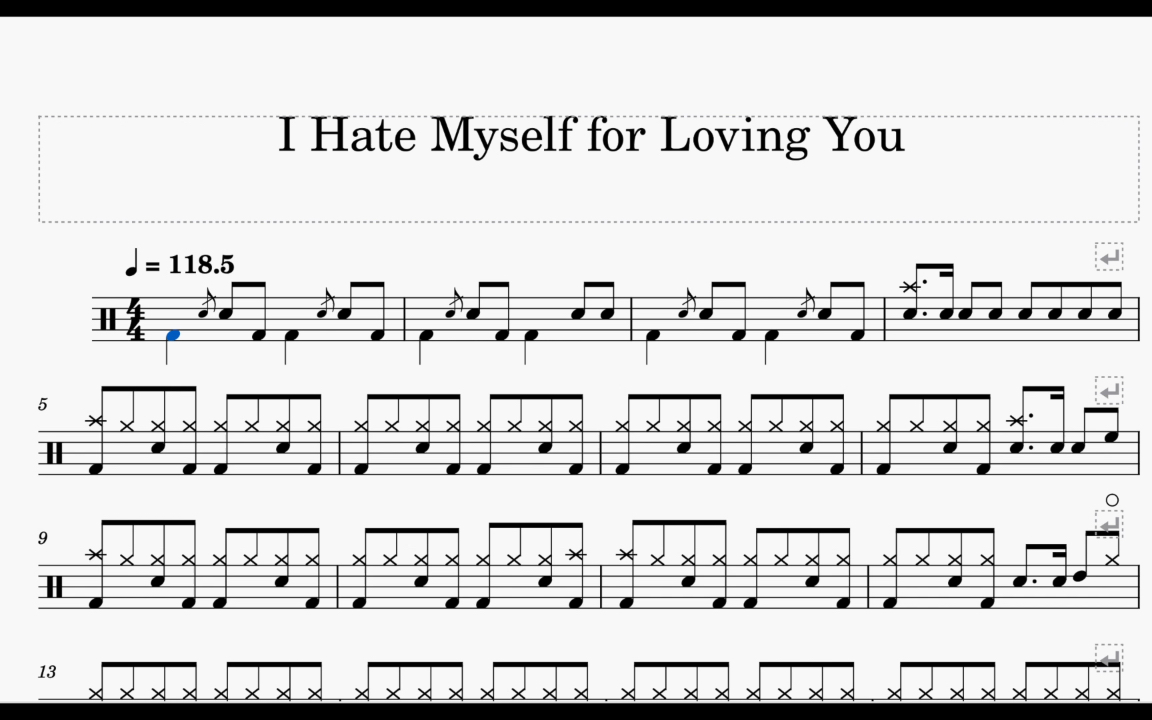 [图]《I Hate Myself for Loving You》鼓谱